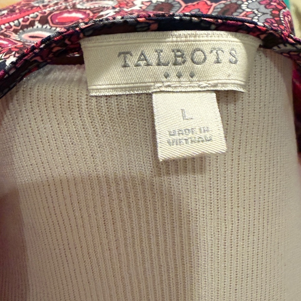 Talbots Paisley 3/4 Bell Sleeve Blouse Top Size Large - Picture 5 of 5